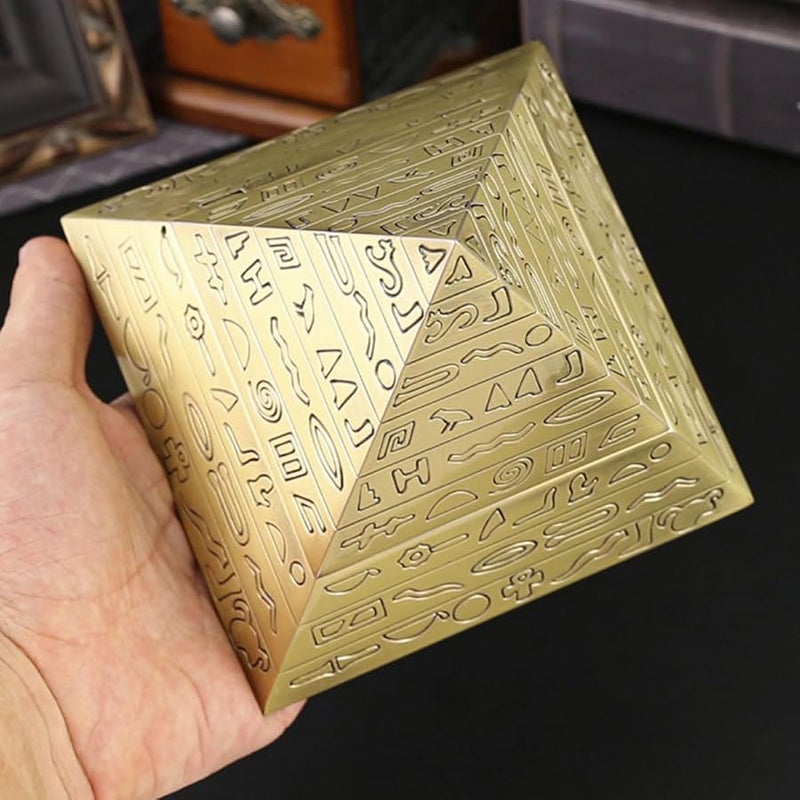 صحن رماد معدني كلاسيكي مقاوم للرياح مع غطاء، صينية سجائر قديمة الطراز لطاولة المكتب، ديكور للمنزل والمكتب - Image 5